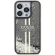 Guess Liquid Glitter Gold Stripes dėklas, skirtas iPhone 15 Pro, juodas