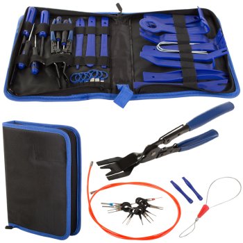 Car Upholstery and Radio Removal Tool Set Blue