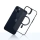 3mk iPhone 14 Plus dėklas Satin Armor MagCase, skaidrus su juodu rėmeliu