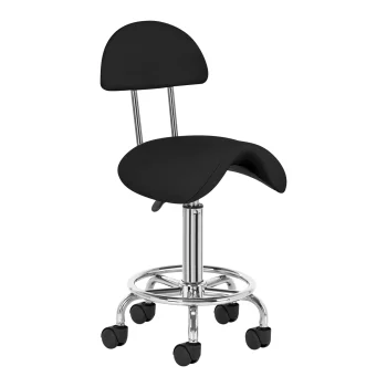 Activeshop 6001 kosmetologo kėdė su atlošu, juoda