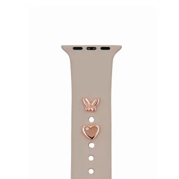 TFO laikrodžio dirželio pakabukai Pin Charms drugelis, 2 vnt., rausvojo aukso