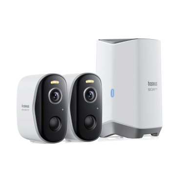 Baseus Security N1 Plus 2K lauko kamerų rinkinys (2 vnt.), baltas