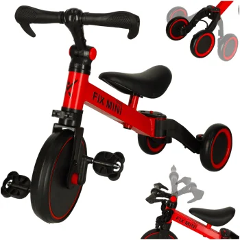 Daugiafunkcis balansinis dviratukas 3-in-1 Trike Fix Mini, raudonas