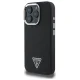 Guess Grained Triangle MagSafe dėklas iPhone 16 Pro Max telefonui, juodas