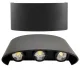 Lauko sieninis šviestuvas, dvikryptis LED, 6W, juodas