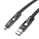 BlitzWolf BW-HDC7 4-in-1 USB, USB-C ir Lightning laidas 240W 1.2m, juodas