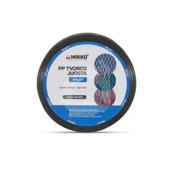 Tvoros juosta MIKKO 47.5 mm x 35 m, 550 g/m², pilka (RAL 7016)