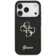 Guess Fixed Glitter Big 4G dėklas iPhone 17 Pro / 18 Pro, juodas
