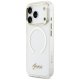 „Guess IML Script Metal MagSafe“ dėklas „iPhone 17 Pro Max“, skaidrus