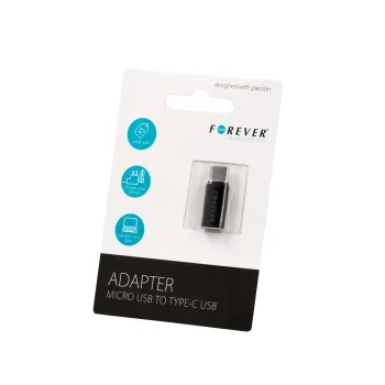 Forever microUSB į USB-C adapteris, juodas