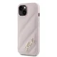 Karl Lagerfeld dėklas iPhone 15 / 14 / 13 Diagonal Quilted Script, rožinis