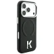 Karl Lagerfeld dėklas iPhone 18 Pro / 17 Pro Grained Embossed Ring & Kameo MagSafe, juodas