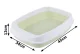 Open Rimmed Cat Litter Box with Scoop, 45x34x12cm, Green