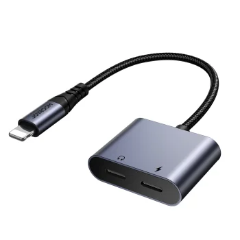 Joyroom SY-L02 2-in-1 Lightning Audio & Charging Adapter, Black