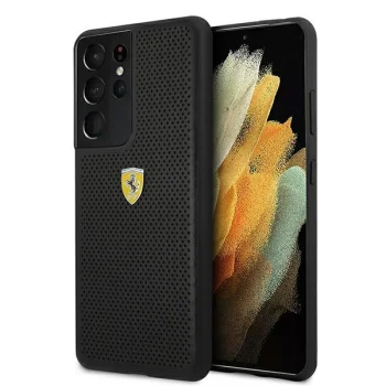Ferrari „On Track Perforated“ dėklas Samsung Galaxy S21 Ultra, juodas