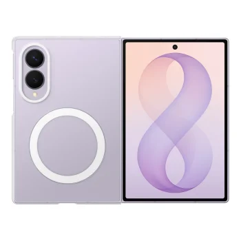 Samsung Clear Magnet Case dėklas Galaxy Z Fold 8 su MagSafe ir 2 plėvelėmis, skaidrus