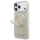 Karl Lagerfeld Ring Stand 360 Saffiano Classic Logo MagSafe dėklas iPhone 18 Pro Max / 17 Pro Max, smėlio