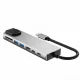 Tech-Protect HB09 „8-in-1“ USB-C šakotuvas (HDMI 4K, PD 100W, RJ45), pilkas
