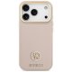 Guess dėklas iPhone 17 Pro telefonui Grained PU Strass Logo MagSafe, rožinis