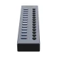 USB šakotuvas Orico BT2U3-13AB 13x USB-A 3.0 su jungikliais, pilkas
