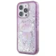 Hello Kitty dėklas iPhone 16 Pro Max telefonui Liquid Glitter, violetinis