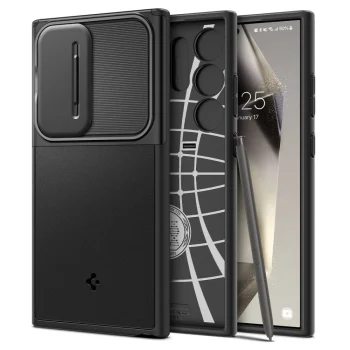 Spigen Optik Armor dėklas Samsung Galaxy S24 Ultra, juodas