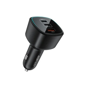 Automobilinis įkroviklis Acefast B18 200W, 2x USB-C + USB-A, juodas