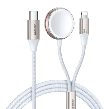 Joyroom S-IW012 2 in 1 Lightning Cable & Apple Watch Charger 1.5m, White