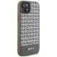DKNY dėklas iPhone 15 telefonui Leather Printed Pattern MagSafe, rudas
