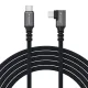 Wozinsky WPS3-UY41S kampinis USB-C USB4 laidas 240W 40Gb/s 1m, juodas