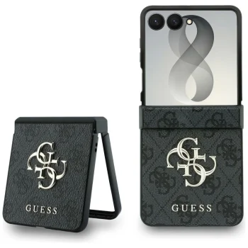 Guess Big 4G Logo dėklas telefonui Samsung Galaxy Z Flip 8, juodas
