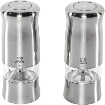 Elektrinis druskos ir pipirų malūnėlių rinkinys Peugeot Zeli Duo, 14 cm, sidabrinis
