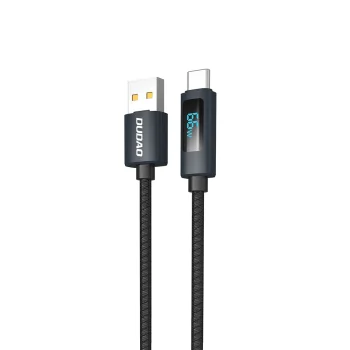 Dudao L7T USB-A to USB-C 66W Cable with LED Display 1m - Black