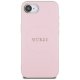 Guess Grained Ring MagSafe dėklas telefonui iPhone 16e, rožinis