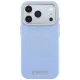 Guess Perforated 4G Gold Logo MagSafe dėklas telefonui iPhone 18 Pro Max / 17 Pro Max, šviesiai mėlynas