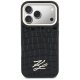 Karl Lagerfeld Croco KL Script Logo MagSafe Phone Case Cover iPhone 17 Pro Max - Black