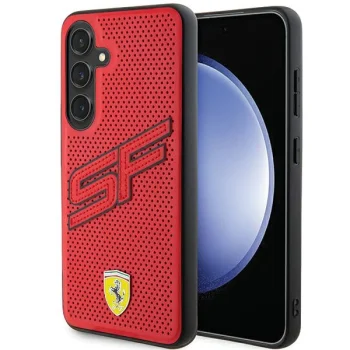 Ferrari dėklas Samsung Galaxy S24+ telefonui Big SF Perforated, raudonas