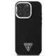 Guess Grained Triangle MagSafe dėklas iPhone 16 Pro telefonui, juodas