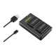NEEWER NP-FW50 rinkinys: 2 akumuliatoriai 1100 mAh ir dvigubas įkroviklis