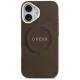 Guess Peony Hot Stamp MagSafe dėklas iPhone 17 telefonui, rudas