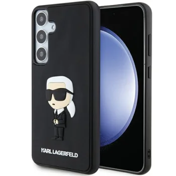 Karl Lagerfeld dėklas Samsung Galaxy S24, 3D Rubber Ikonik NFT, juodas