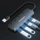 Wozinsky WHS080YSS 4 jungčių USB-A 3.0 šakotuvas su jungikliais, pilkas