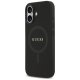 Guess Saffiano Classic Logo MagSafe dėklas iPhone 17 telefonui, juodas