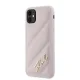 Karl Lagerfeld dėklas iPhone 11 / XR Diagonal Quilted Script, rožinis