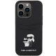 Karl Lagerfeld dėklas iPhone 15 Pro telefonui Saffiano Cardslot, juodas