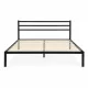 Metalinė lova 190x200 cm su grotelėmis ir galvūgaliu ModernHome, juoda