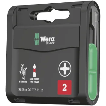 Wera Bit-Box 20 BTZ PH sukimo antgalių rinkinys, PH 2 x 25 mm, 20 vnt.