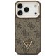 Guess 4G PU Triangle Logo & Stand Camera MagSafe dėklas iPhone 17 Pro, rudas