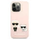 Karl Lagerfeld dėklas, skirtas iPhone 13 / 13 Pro, silikoninis, šviesiai rožinis