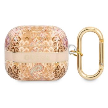 Guess Paisley Strap Collection dėklas Apple AirPods 3, auksinis